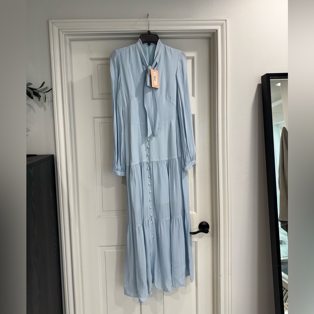 Pearl by LeLa Rose Striped Crepe Tie Dress NWT